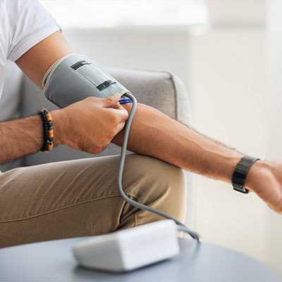 Person getting their blood pressure taken