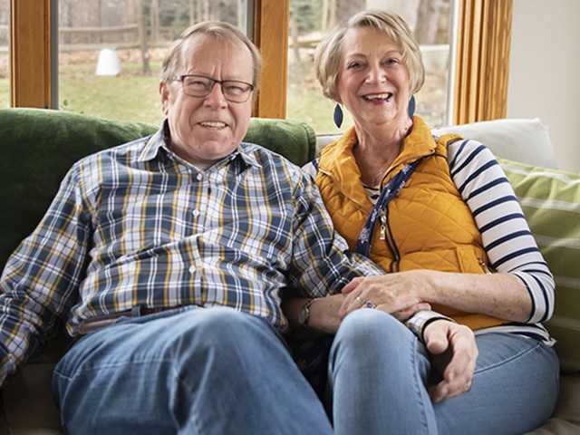 Couple sitting on a couch